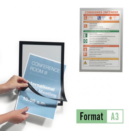 DURAFRAME® | CADRE D'AFFICHAGE ADHÉSIF A3 - 443 X 323 MM